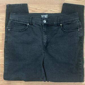 Terra & Sky Women's Size 16 petite High Rise Skinny Dark Wash Black Denim Jeans